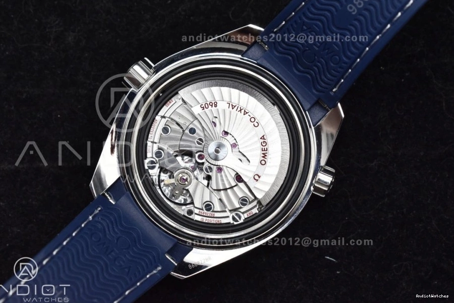 1009 A8605 Edition Clone Blue Best Ceramic VSF Dial 1:1 Blue GMT Strap Ocean 600M Planet Bezel on Rubber Super Trendsetting Co-Axial 43.5mm 0403